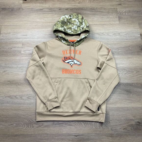 Denver Broncos Hoodie Mens Medium Beige Nike Salute To Service Camo NFL Football - Picture 1 of 13
